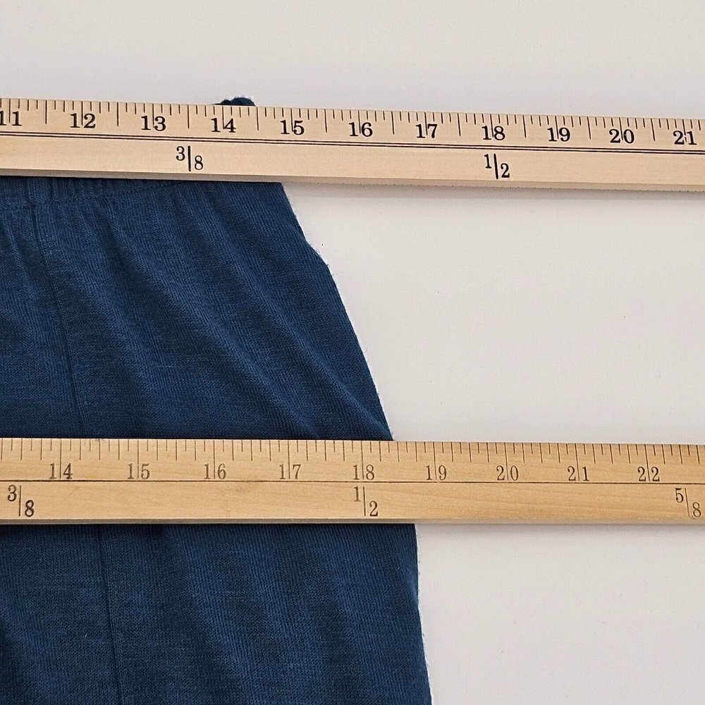 Focus Casual Life Straight Leg Knit Pant Blue Women’s Size L Lounge Wear Relaxed - Picture 7 of 11